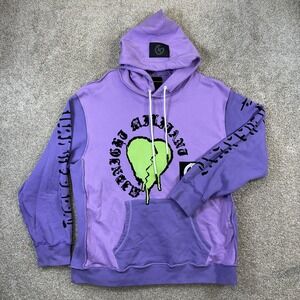 GALA Blood Smoke Ashes Hoodie Mens 3XL Purple Green Graphic Streetwear Y2K